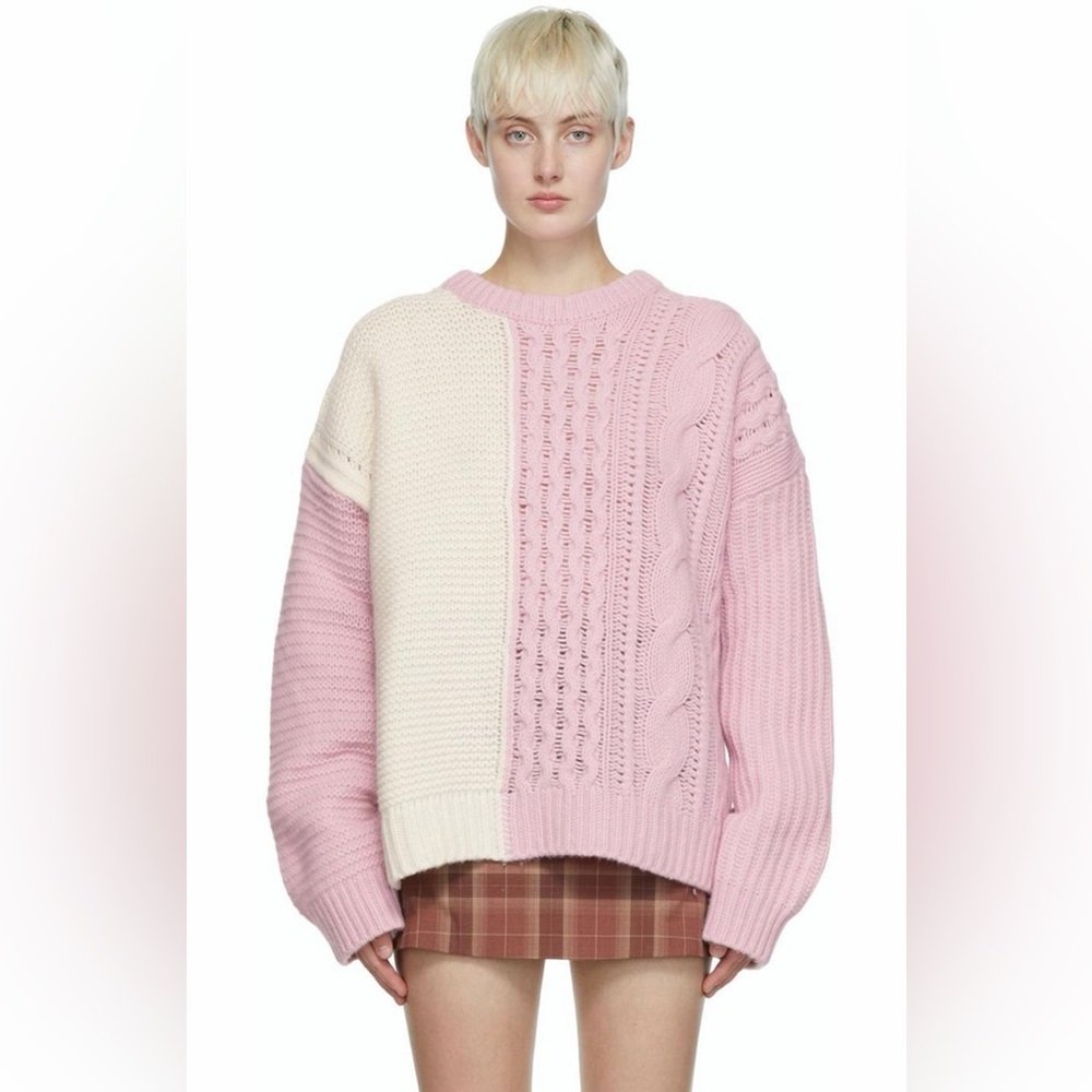Stine Goya Blanci chunky cable knit colored block wool blend oversized Sweater